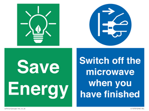 Save energy. Switch off the microwave when you have finished